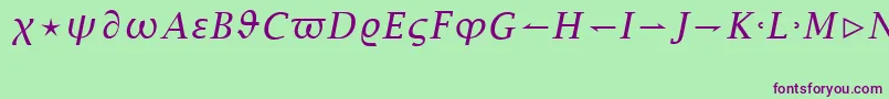 MathItalic Font – Purple Fonts on Green Background