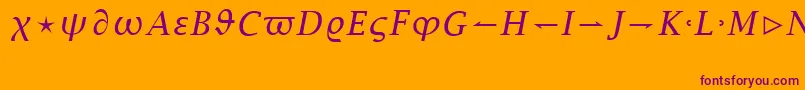 MathItalic-Schriftart – Violette Schriften auf orangefarbenem Hintergrund