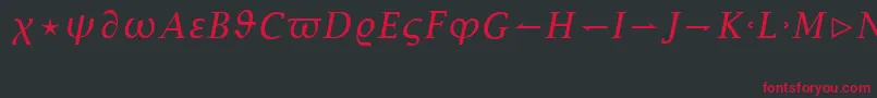 MathItalic Font – Red Fonts on Black Background