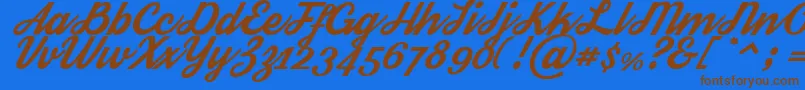 Streetwear Font – Brown Fonts on Blue Background