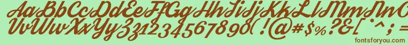 Streetwear Font – Brown Fonts on Green Background