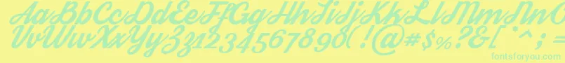 Streetwear Font – Green Fonts on Yellow Background