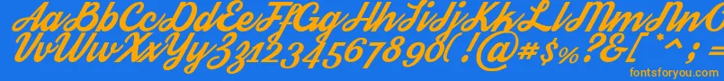 Streetwear Font – Orange Fonts on Blue Background