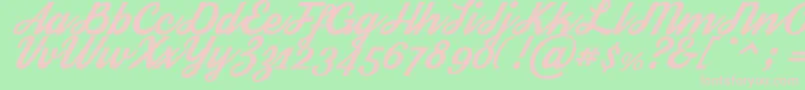 Streetwear-fontti – vaaleanpunaiset fontit vihreällä taustalla