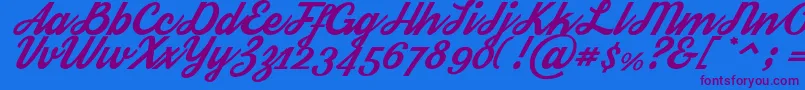 Streetwear Font – Purple Fonts on Blue Background