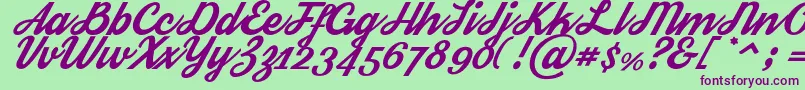 Streetwear Font – Purple Fonts on Green Background