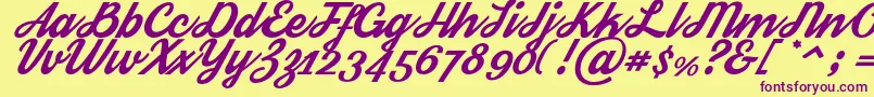 Streetwear Font – Purple Fonts on Yellow Background