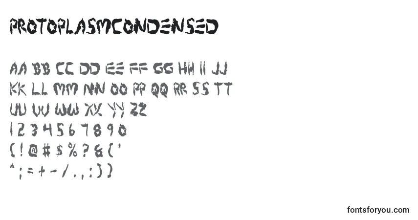 A fonte ProtoplasmCondensed – alfabeto, números, caracteres especiais