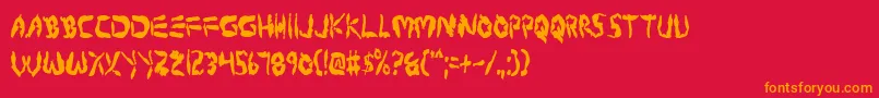 フォントProtoplasmCondensed – 赤い背景にオレンジの文字