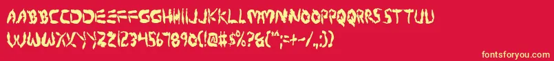 フォントProtoplasmCondensed – 黄色の文字、赤い背景