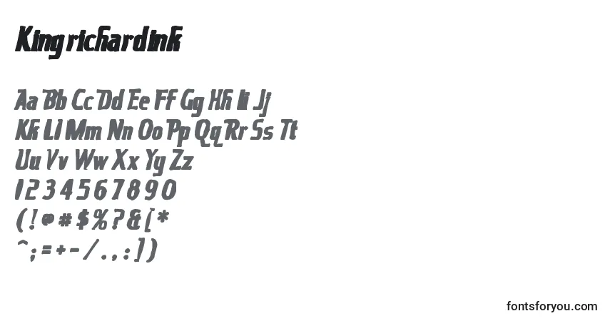 Шрифт Kingrichardink – алфавит, цифры, специальные символы