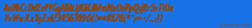 Kingrichardink Font – Brown Fonts on Blue Background
