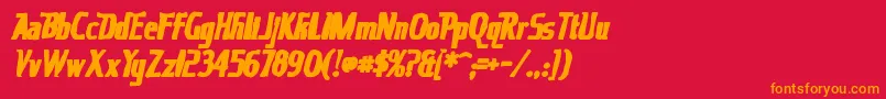 Kingrichardink Font – Orange Fonts on Red Background