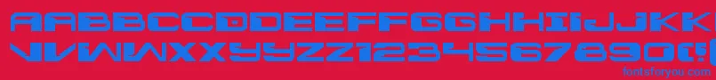 Fonte Interdictionexpand – fontes azuis em um fundo vermelho