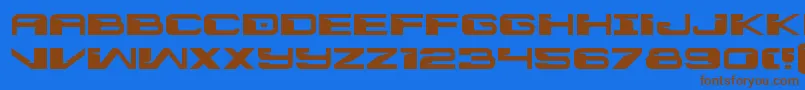 Interdictionexpand Font – Brown Fonts on Blue Background