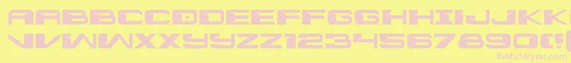 Interdictionexpand-fontti – vaaleanpunaiset fontit keltaisella taustalla