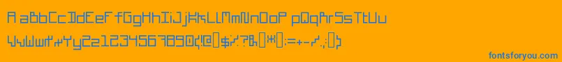 フォントCubiccoremono – オレンジの背景に青い文字