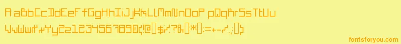 Шрифт Cubiccoremono – оранжевые шрифты на жёлтом фоне