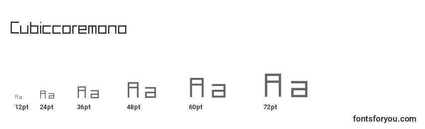Cubiccoremono Font Sizes