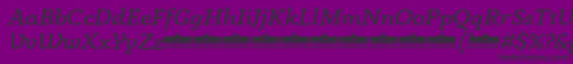 AnaphoraBookItalicTrial-fontti – mustat fontit violetilla taustalla