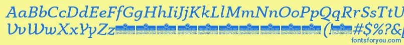 AnaphoraBookItalicTrial Font – Blue Fonts on Yellow Background