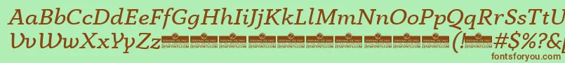 AnaphoraBookItalicTrial Font – Brown Fonts on Green Background