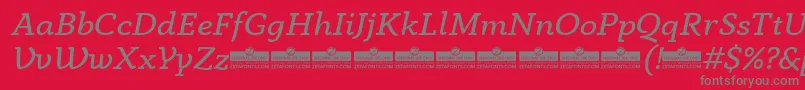 AnaphoraBookItalicTrial Font – Gray Fonts on Red Background