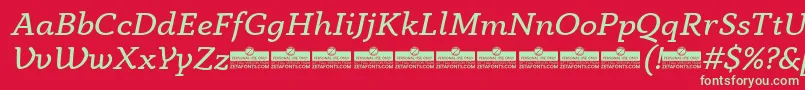 AnaphoraBookItalicTrial Font – Green Fonts on Red Background