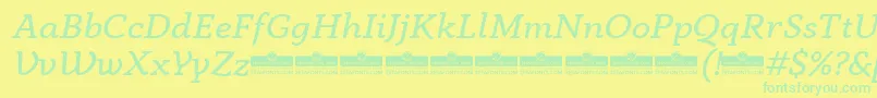 AnaphoraBookItalicTrial Font – Green Fonts on Yellow Background