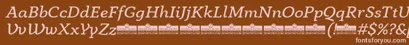 AnaphoraBookItalicTrial Font – Pink Fonts on Brown Background