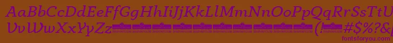 AnaphoraBookItalicTrial Font – Purple Fonts on Brown Background