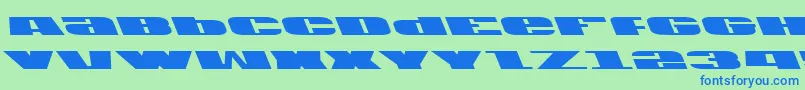 フォントU.S.A.Left – 青い文字は緑の背景です。