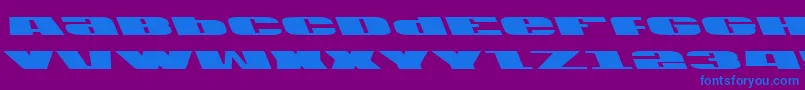 フォントU.S.A.Left – 紫色の背景に青い文字