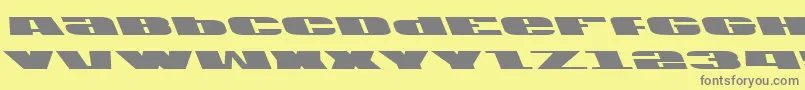 U.S.A.Left-fontti – harmaat kirjasimet keltaisella taustalla