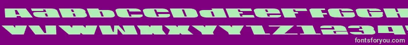 フォントU.S.A.Left – 紫の背景に緑のフォント