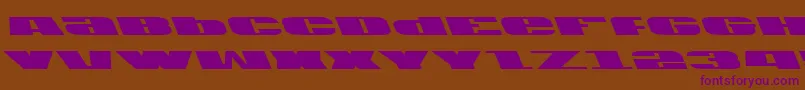 U.S.A.Left-fontti – violetit fontit ruskealla taustalla