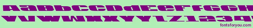 フォントU.S.A.Left – 緑の背景に紫のフォント