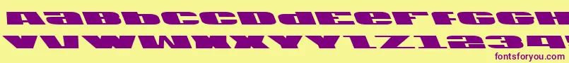 U.S.A.Left-fontti – violetit fontit keltaisella taustalla