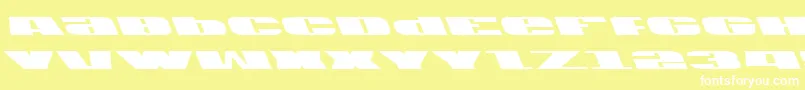 フォントU.S.A.Left – 黄色い背景に白い文字