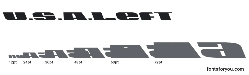 U.S.A.Left Font Sizes