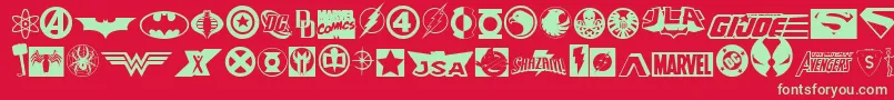 Hallheroes11 Font – Green Fonts on Red Background