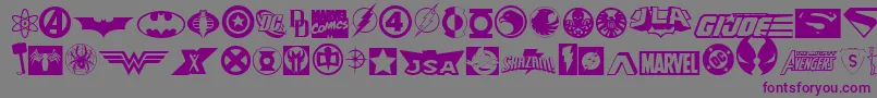 Шрифт Hallheroes11 – фиолетовые шрифты на сером фоне