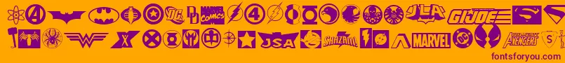 Шрифт Hallheroes11 – фиолетовые шрифты на оранжевом фоне