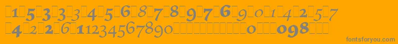 フォントElysiumOsFiguresLetPlain.1.0 – オレンジの背景に灰色の文字