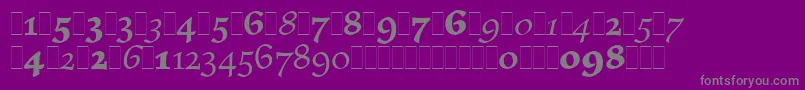 フォントElysiumOsFiguresLetPlain.1.0 – 紫の背景に灰色の文字