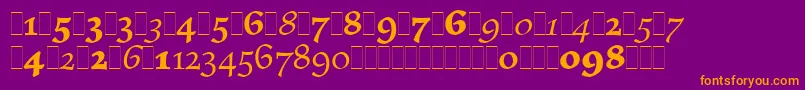 ElysiumOsFiguresLetPlain.1.0 Font – Orange Fonts on Purple Background