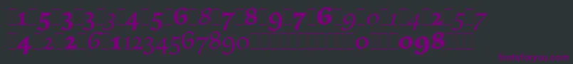 Czcionka ElysiumOsFiguresLetPlain.1.0 – fioletowe czcionki na czarnym tle