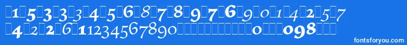 フォントElysiumOsFiguresLetPlain.1.0 – 青い背景に白い文字