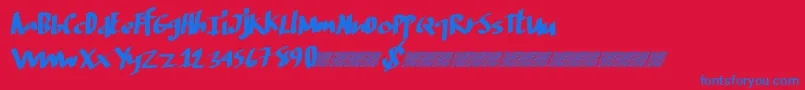 Digitalriver Font – Blue Fonts on Red Background