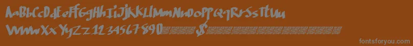 フォントDigitalriver – 茶色の背景に灰色の文字